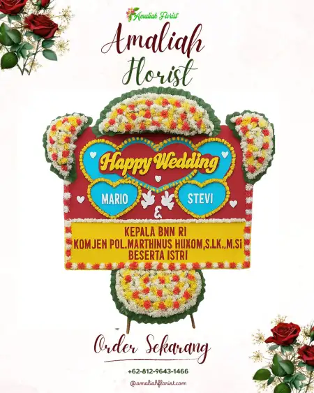 Papan Bunga Pernikahan Kurungkambing